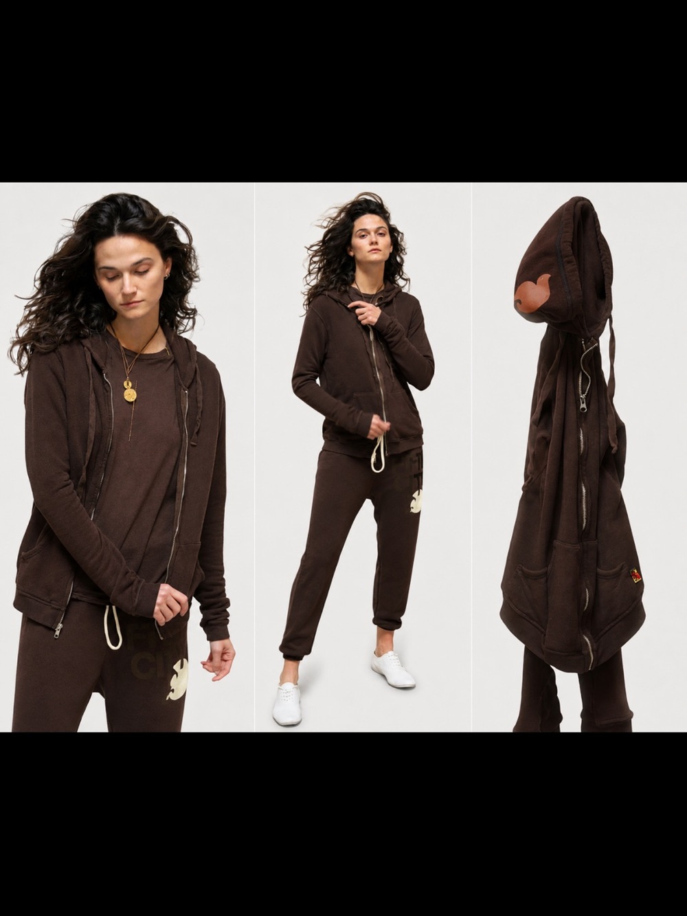 FREECITY Superfluff Lux Zip Hoodie Brown Size M NWT